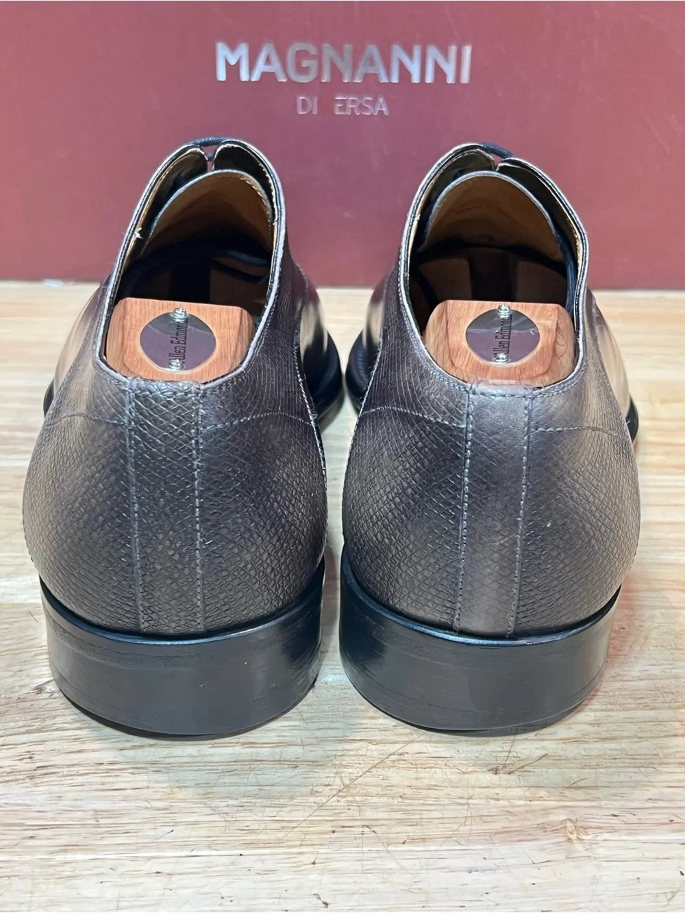 Magnanni Men’s Smoke Gray Medallion Oxfords US Sz 7.5M Made In Spain 🇪🇸